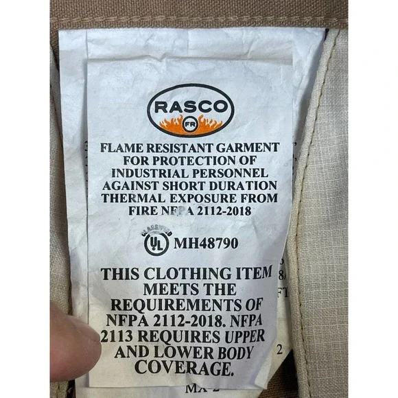 Rasco Pants Adult 32x32 Brown Flame Resistant Workwear Straight Leg Pockets Mens
